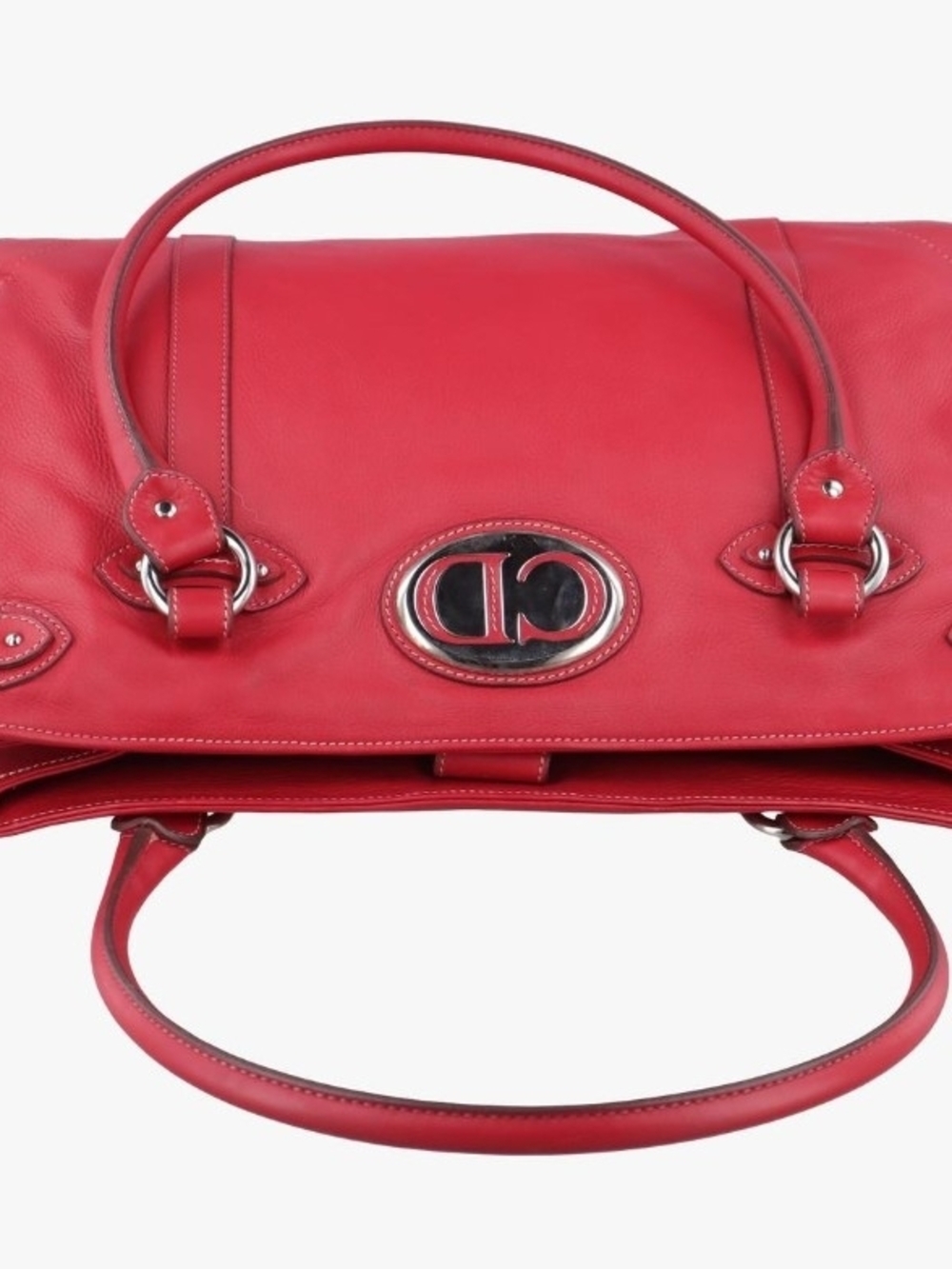 Christian Dior Red Leather Tote - Picture 4 of 6